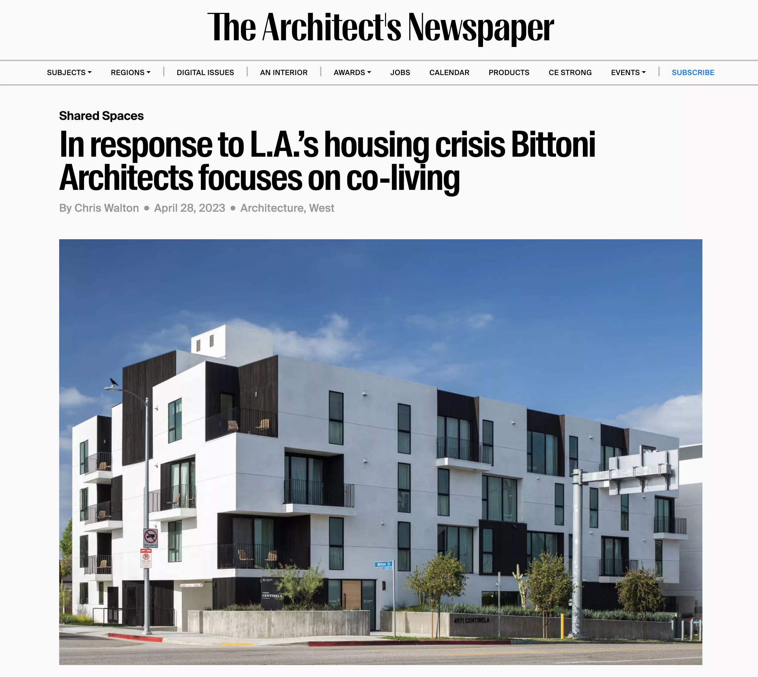 The Architect’s Newspaper: In Response To L.A.’s Housing Crisis Bittoni ...